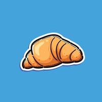 Illustration of a delicious croissant in a simplistic cartoon art style against a bright background. Perfect for food related themes or designs. vector
