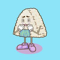 A sushi character with a white face vector