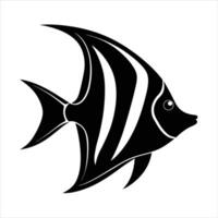 Elegant Angelfish Silhouette Design vector