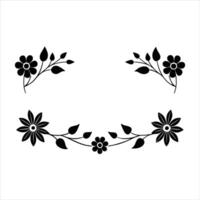 Elegant Flower Outline Border Art vector