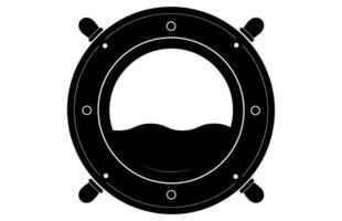 Ship Porthole Silhouette isolated on a white background vector