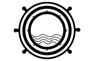 Boat Porthole Silhouette isolated on a white background vector