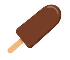 Chocolate ice cream on a stick. vector