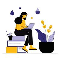 Exploring the Mind of a Writer Struggling with Blockage vector