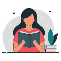 Woman Reading a Book by the Window in a Relaxing Pose vector
