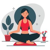 Expressive Yoga Practice in a Serene and Inspiring Setting vector
