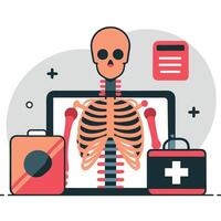 An Illustrative Guide to the Concept of X-Rays in Medical Imaging vector