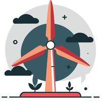 Concept Illustration of a Modern Wind Turbine for Clean Energy Generation vector