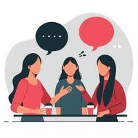 Empowered Women Discuss Shared Experiences in a Group Setting vector