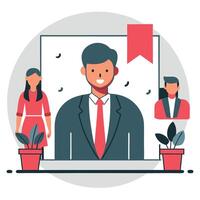 Welcoming Embrace to a Modern Workplace Concept with a Diverse Team vector