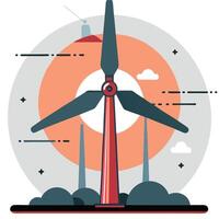 Conceptual Illustration of a Modern and Efficient Wind Turbine Design vector