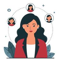 Concept Illustration of a Woman s Empowerment and Confidence vector