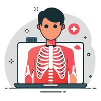 Insightful Depiction of X-Ray Technology in Modern Medicine vector