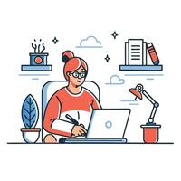 Creative Crisis Depiction of Writer s Block with Scribbled Ideas vector