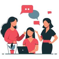 Women Discussing and Empowering Each Other in a Group Setting vector