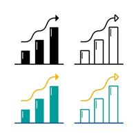 Bar chart graph icon illustration vector