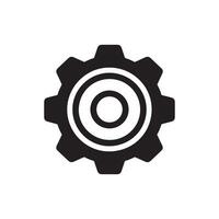 A black and white gear icon on a white background vector