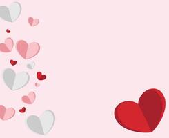 Love Valentines Day Background with Hearts and Empty Space vector