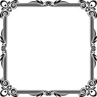 a black and white square frame with a decorative border vector