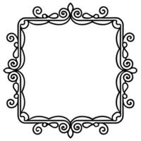 a black and white drawing of a square frame vector