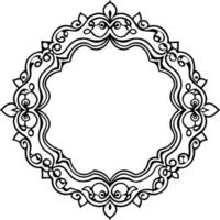 a round frame with ornate design vector