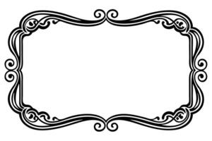 a black and white ornate frame with swirls vector