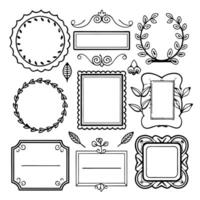 set of vintage frames and frames for design illustration vector