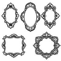 set of ornate frames vector