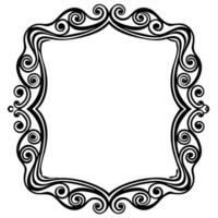 a black and white ornate frame with swirls vector