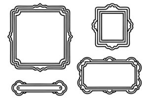 set of four frames with ornate borders vector