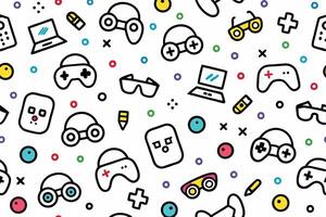 a seamless pattern with various objects and accessories vector
