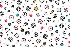 a colorful pattern with various shapes and symbols vector