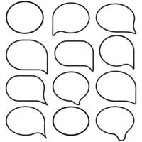a set of speech bubbles with different shapes vector