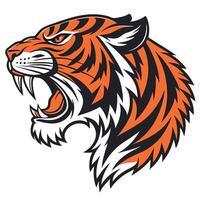 the head of a tiger is shown in the style of a cartoon vector