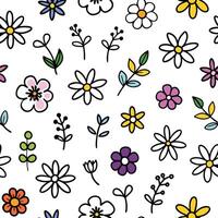 a seamless pattern with flowers and leaves vector