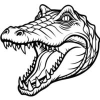 a crocodile head with its mouth open and teeth showing vector