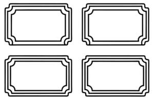 four black and white square frames on a white background vector
