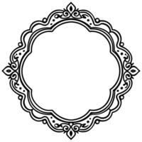 a round frame with ornate design vector