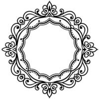 a round frame with ornate design vector