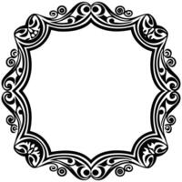 a black and white ornamental frame with swirls vector