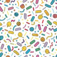 a colorful confetti pattern with candy and confetti vector
