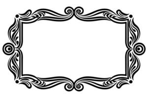 a black and white ornate frame with swirls vector
