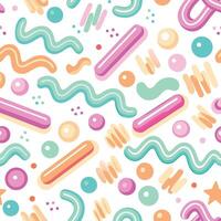 seamless pattern with colorful shapes and lines vector