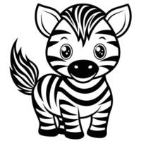 a cartoon zebra standing in front of a white background vector
