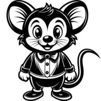 a cartoon mouse in a tuxedo vector