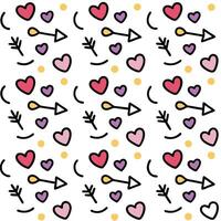 a pattern with hearts and arrows on it vector