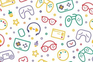 a colorful pattern with various gaming items vector