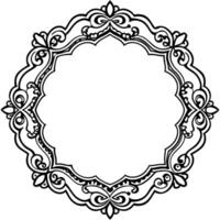 a black and white ornate frame with a white background vector