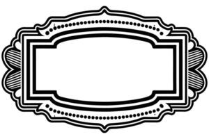 a black and white drawing of a frame with a border vector