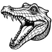 a crocodile head with its mouth open and its teeth showing vector